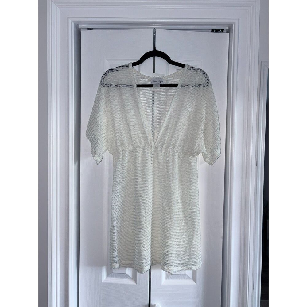 Vintage Y2K Jordan Taylor White Knit Swim Cover Up Dress Size Large